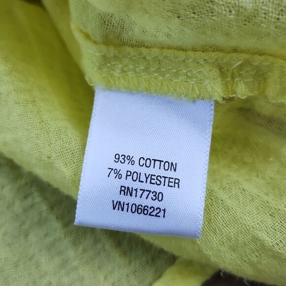 💜Merona Yellow Gauzy Lightweight Adjustable Roll Tab Long Sleeve Top Small - Picture 8 of 10
